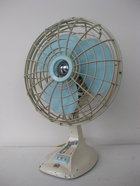 FAN, Table Fan 1960s - Cream Blue Pye